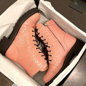 Authentic Giuseppe Zanotti womens pink combat boot